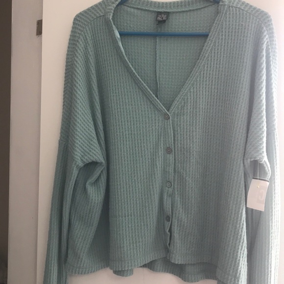 wild fable Sweaters - Teal cropped sweater